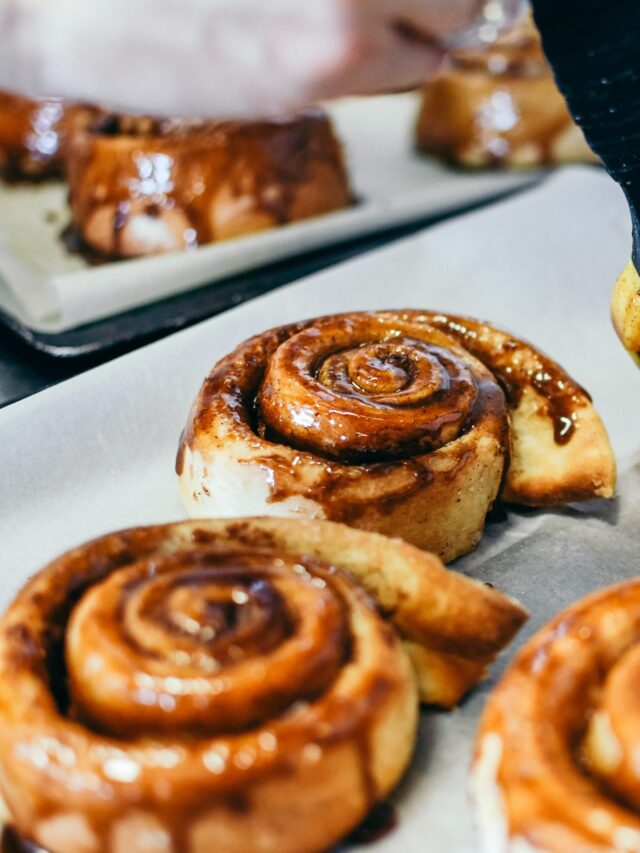 Cinnamon Rolls with Peach Cobbler